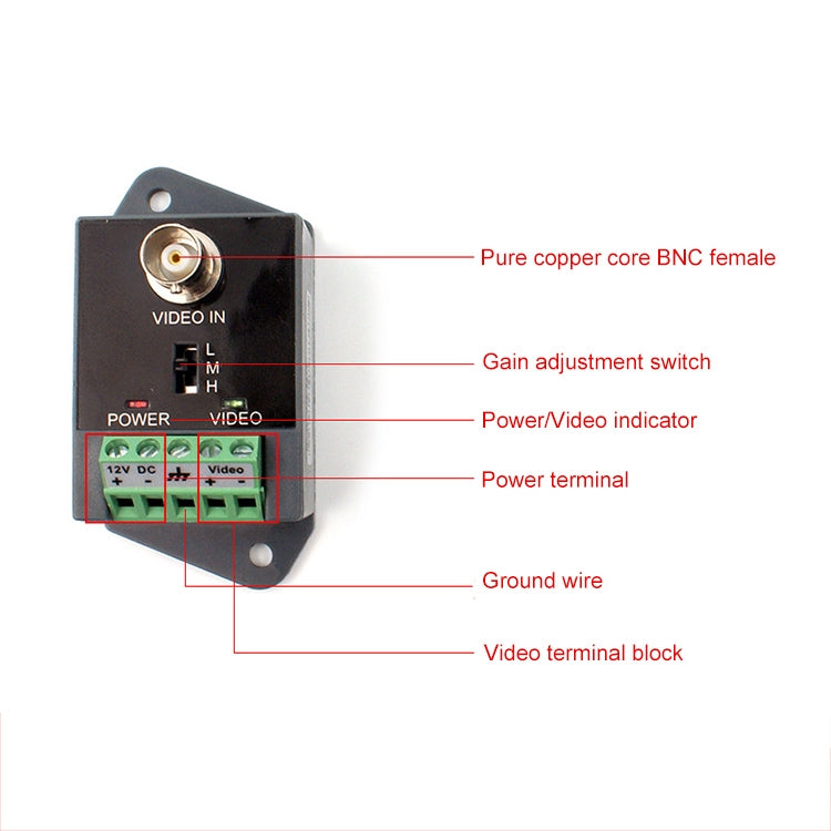 Active CCTV UTP Twisted Pair Video Balun Transmitter and Receiver, 351TR Active CCTV UTP Twisted Pair Video Balun Transmitter and Receiver, 351TR